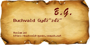 Buchvald Győző névjegykártya